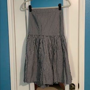 Black and White Striped Tube Top